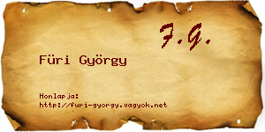 Füri György névjegykártya